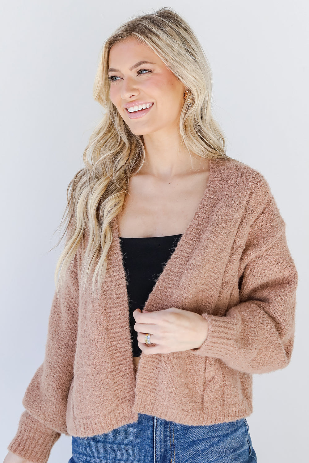 Sweater Cardigan in mocha