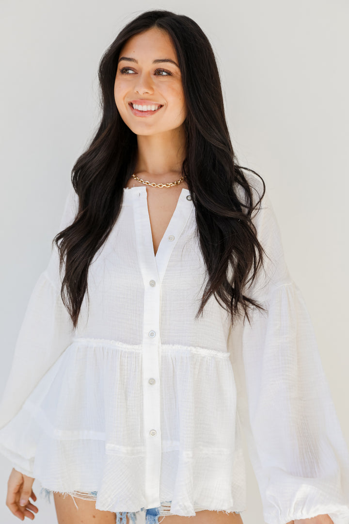 Linen Blouse in white