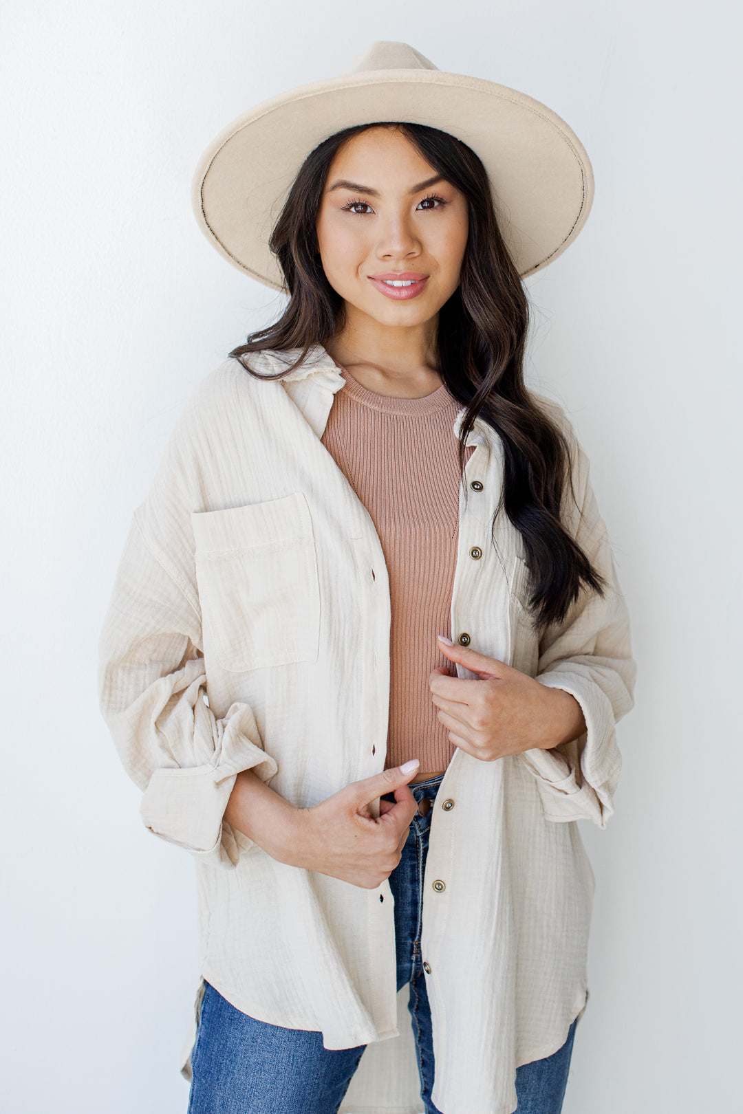 Linen Blouse in ivory