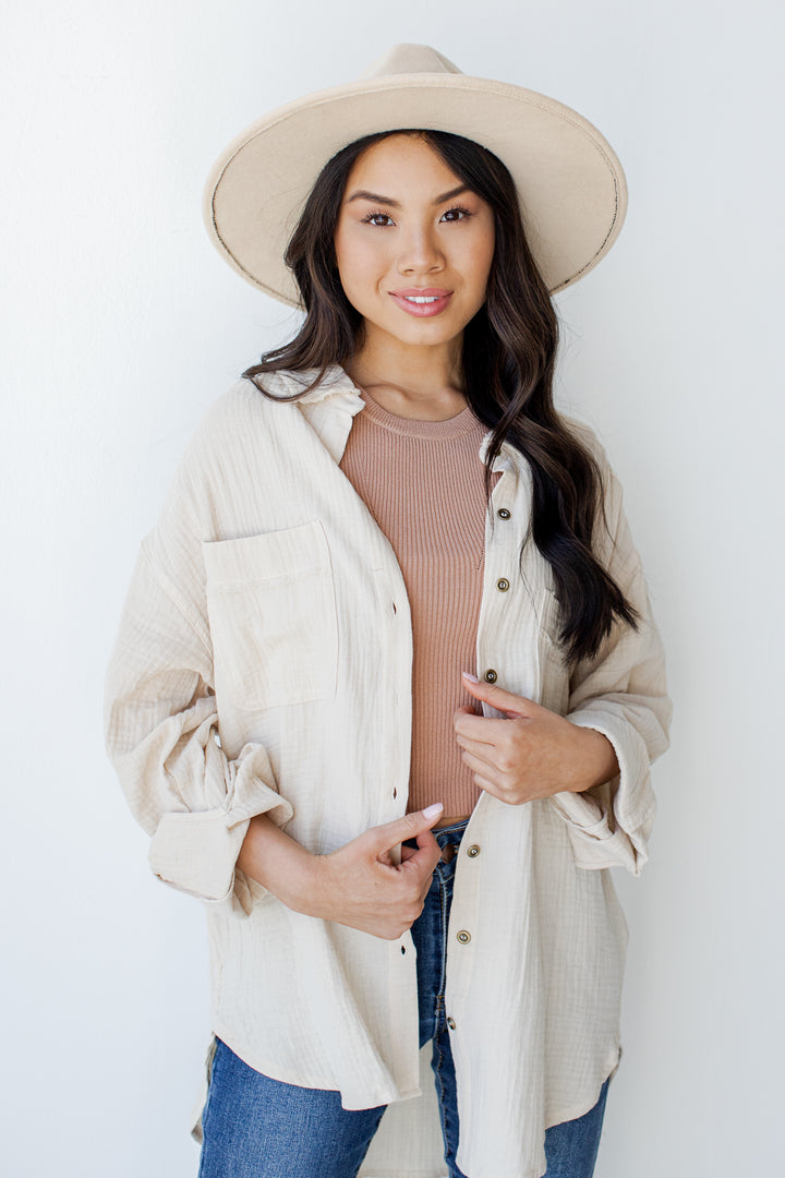 Linen Blouse in ivory