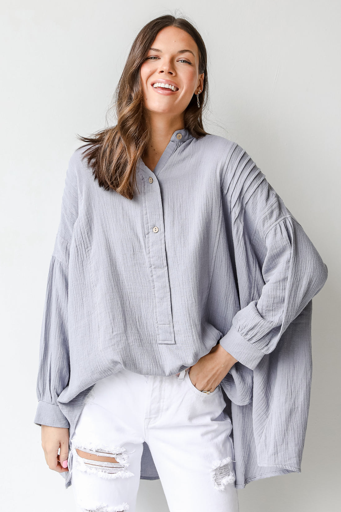 Oversized Linen Tunic in denim