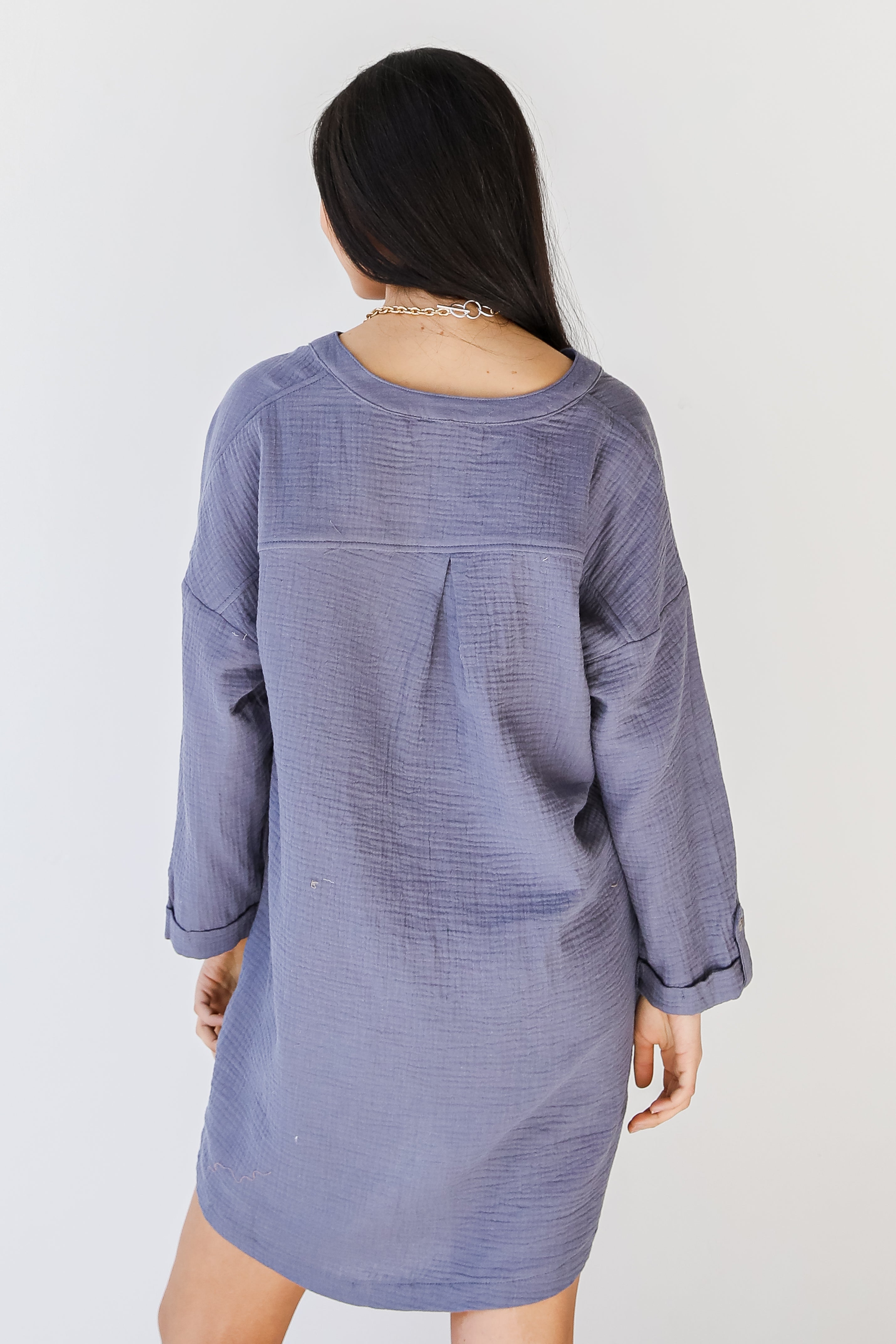 Linen Tunic in denim back view