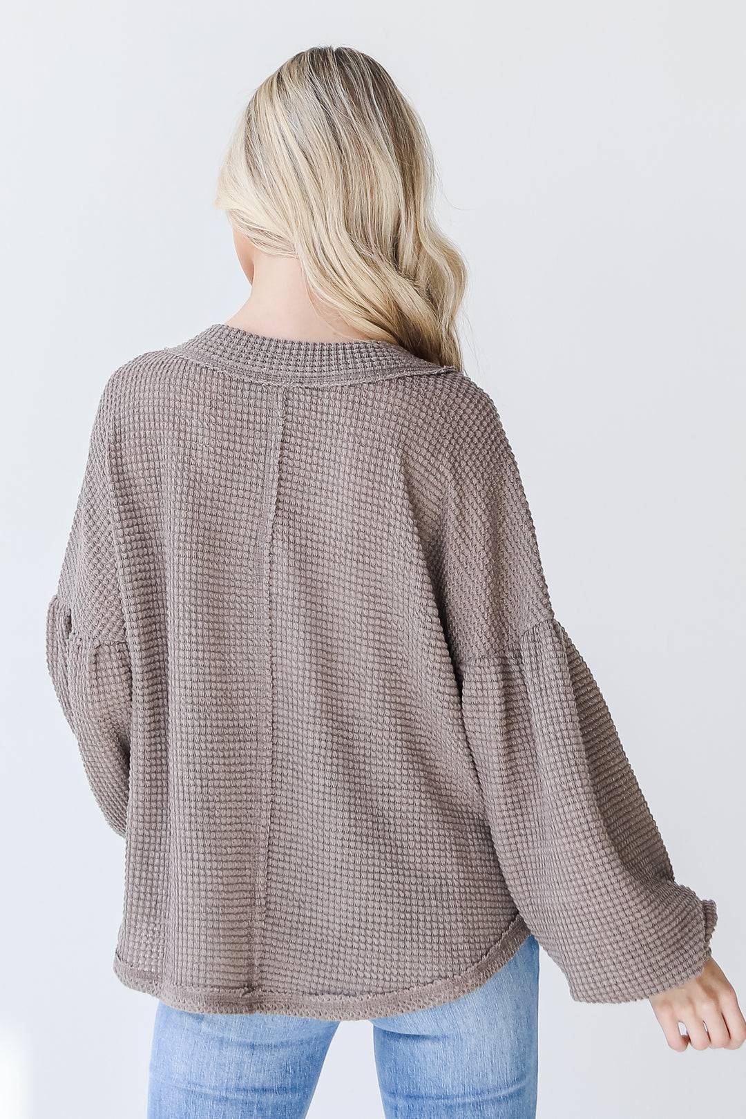 Waffle Knit Top back view