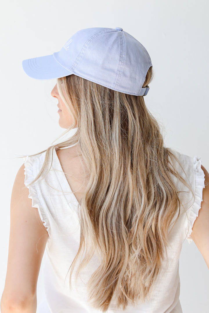 Nashville Embroidered Hat in light blue side view