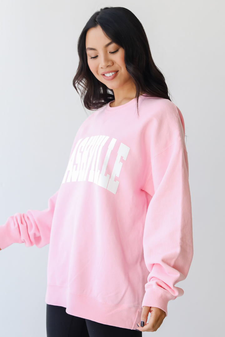 Pink Nashville Pullover side view