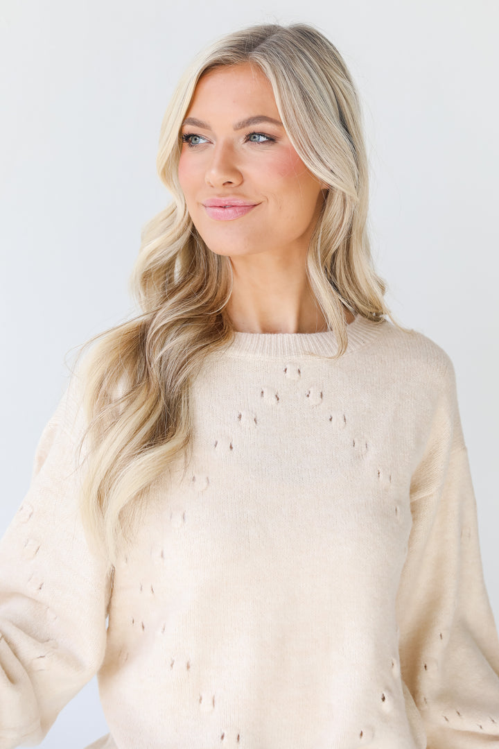 Sweater in ivory front view