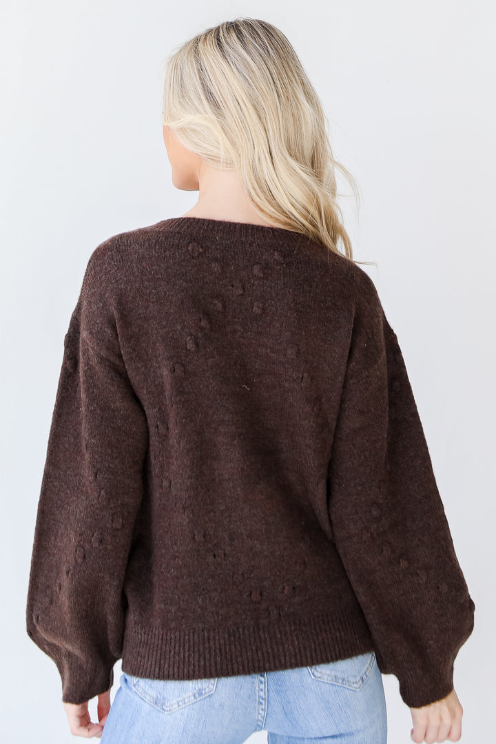 Sweater in mocha back view