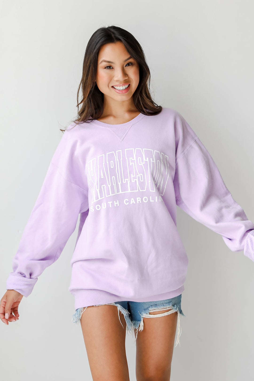 Lavender Charleston South Carolina Pullover front view