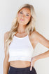 Seamless Cropped Ribbed Tank in white