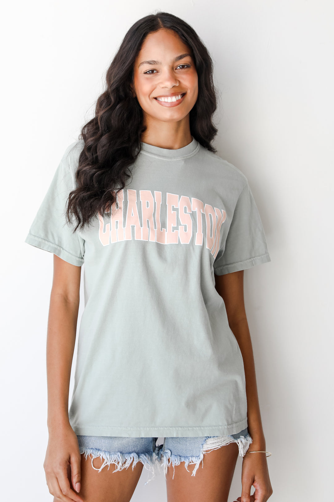 Sage Charleston Tee on model