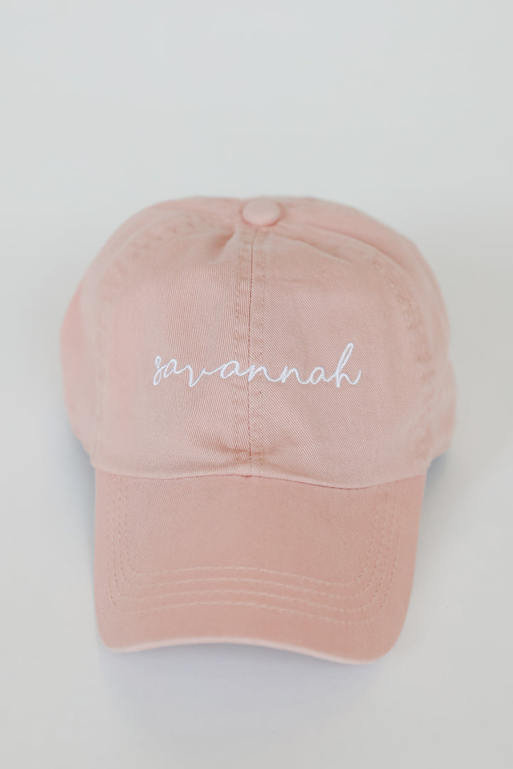 Savannah Embroidered Hat in blush