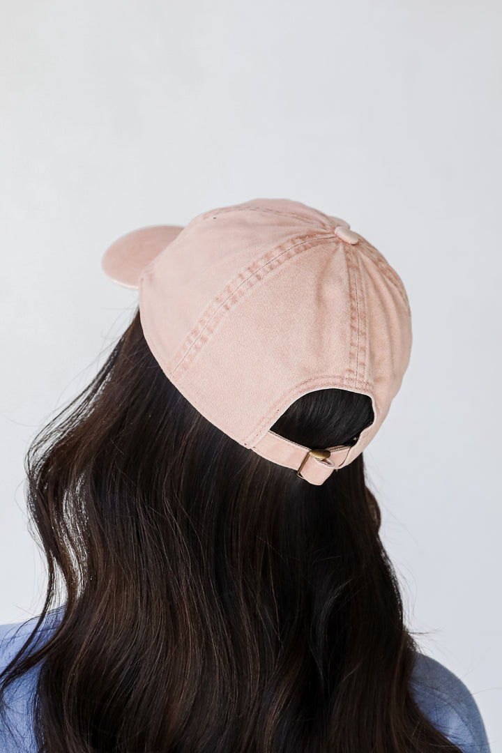 Savannah Embroidered Hat in blush back view