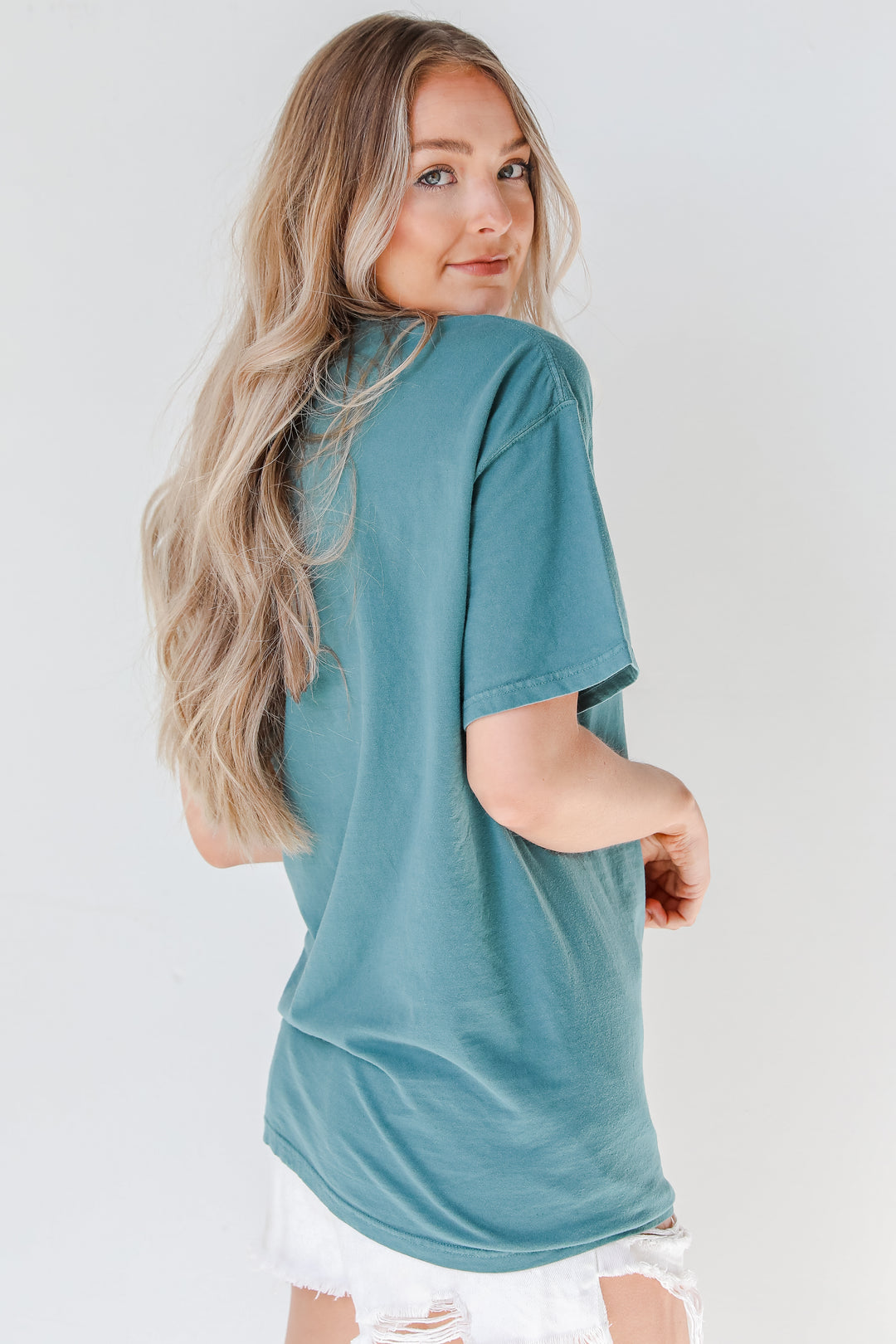 Teal Savannah Georgia Tee side view