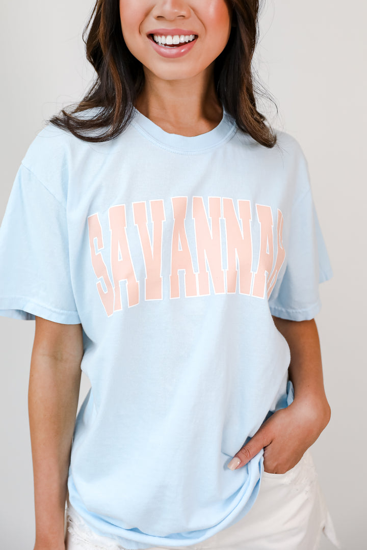 Light Blue Savannah Tee front view