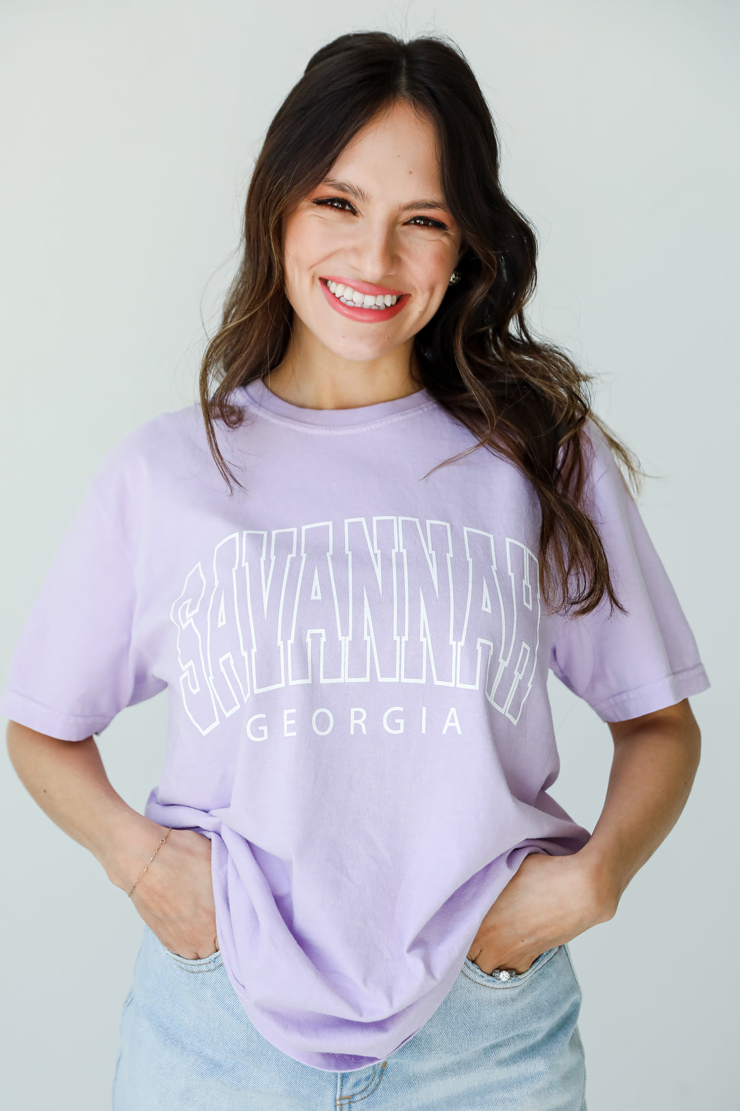 Lavender Savannah Georgia Block Letter Tee