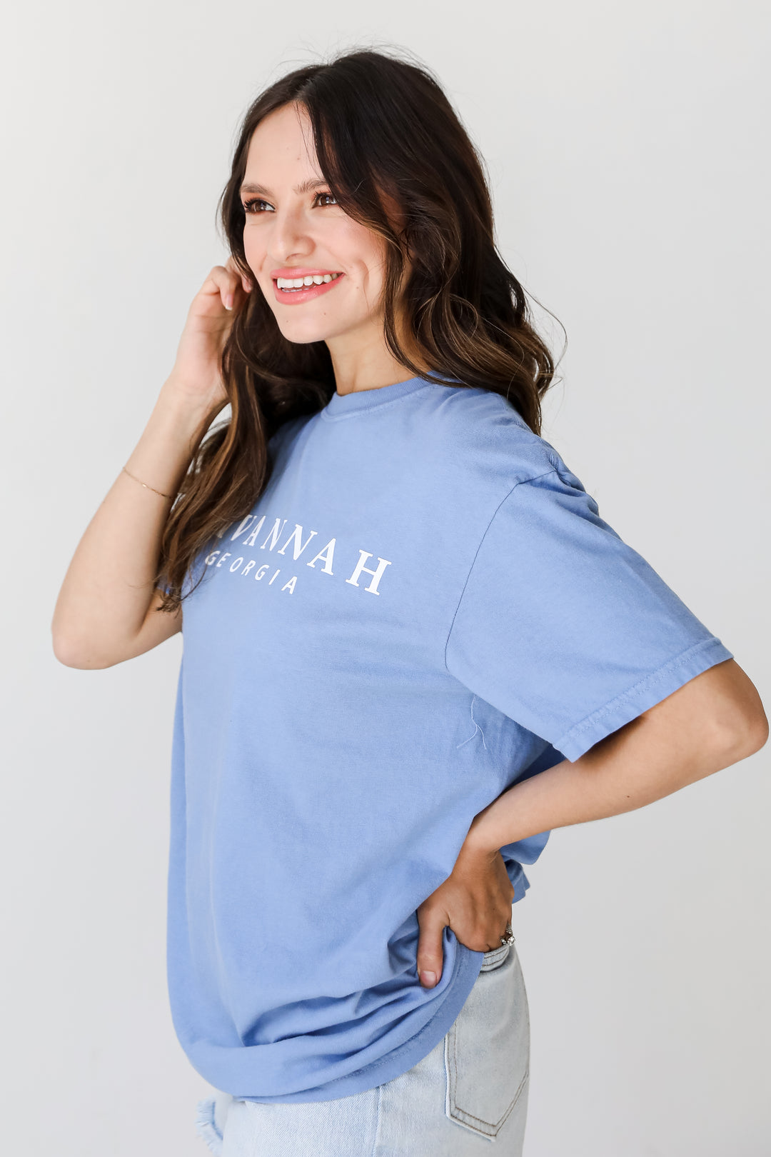 Blue Savannah Georgia Tee side view