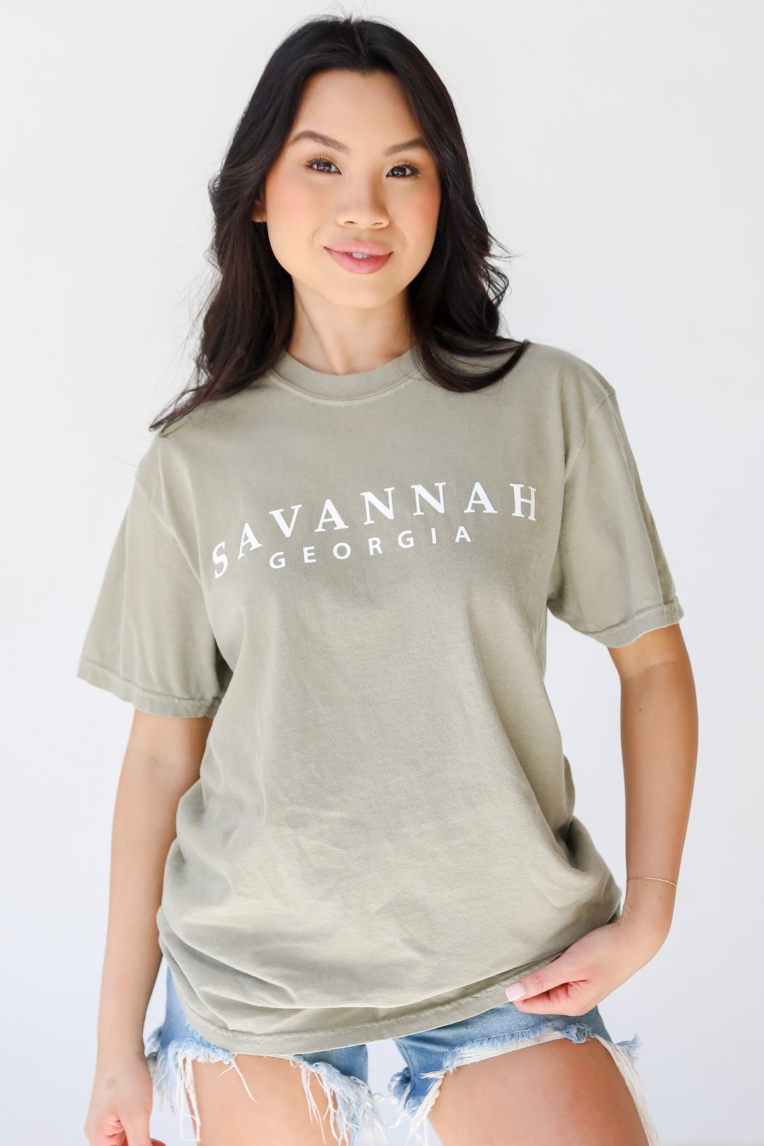 Light Olive Savannah Georgia Tee front view