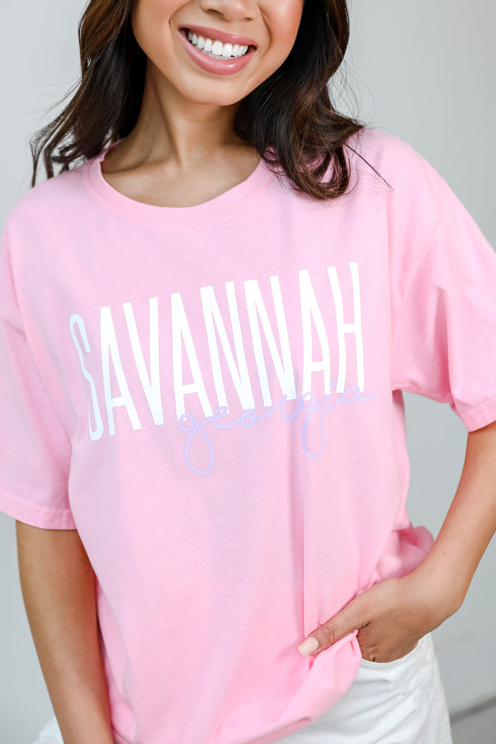 Pink Savannah Georgia Script Tee from dress up