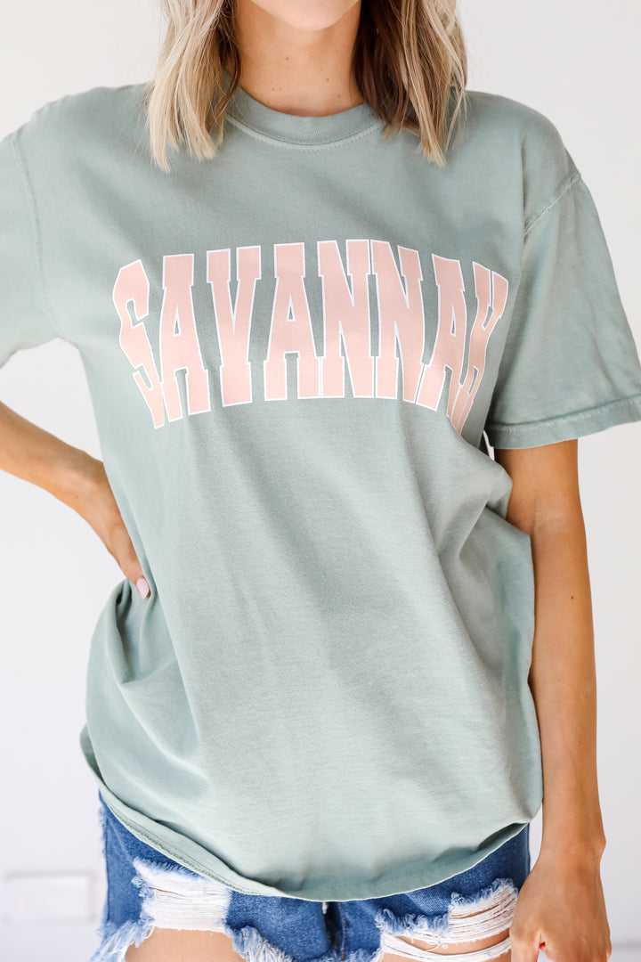 Sage Savannah Tee close up