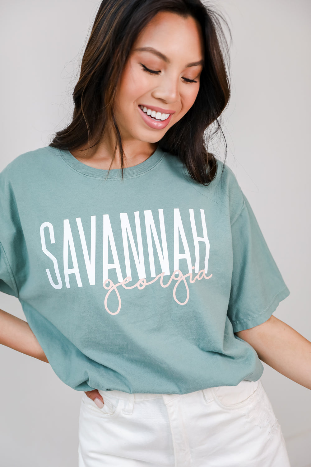 Seafoam Savannah Georgia Script Tee from dress up