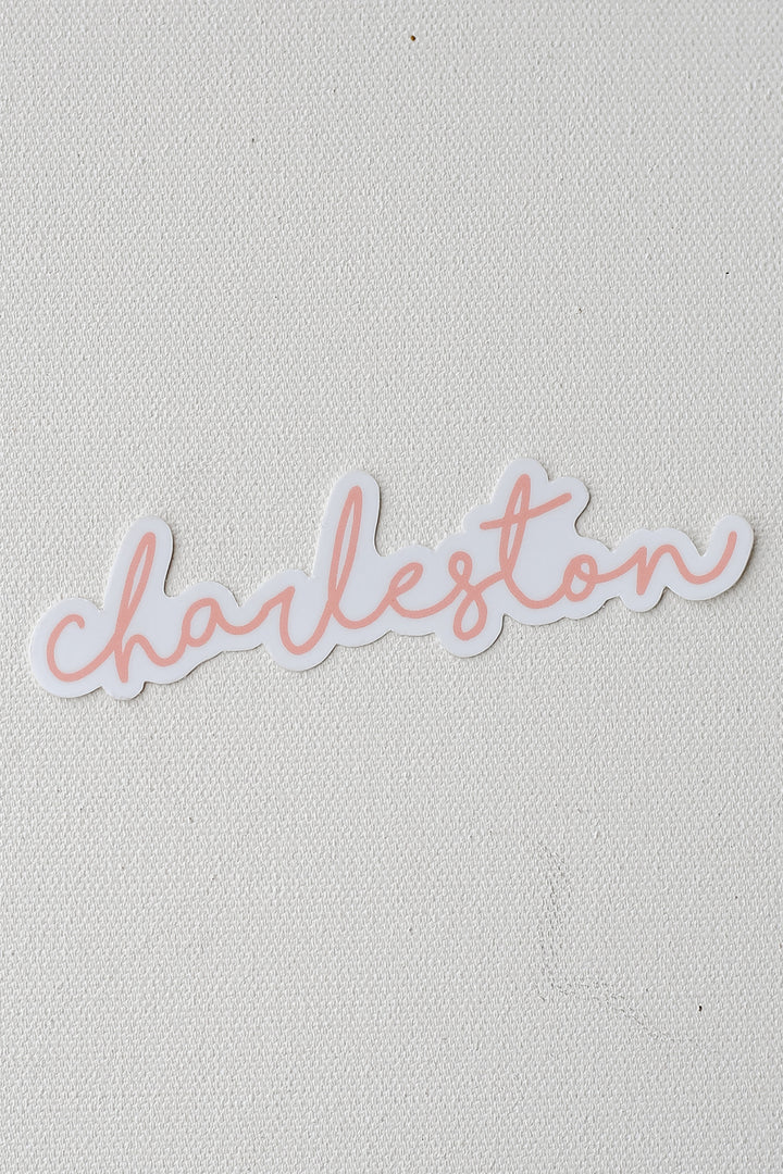 Small Charleston Script Sticker in blush