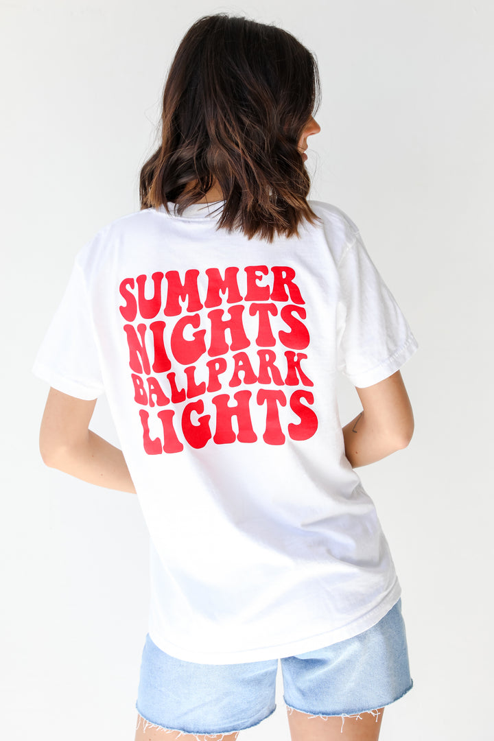 Summer Nights Ballpark Lights Tee