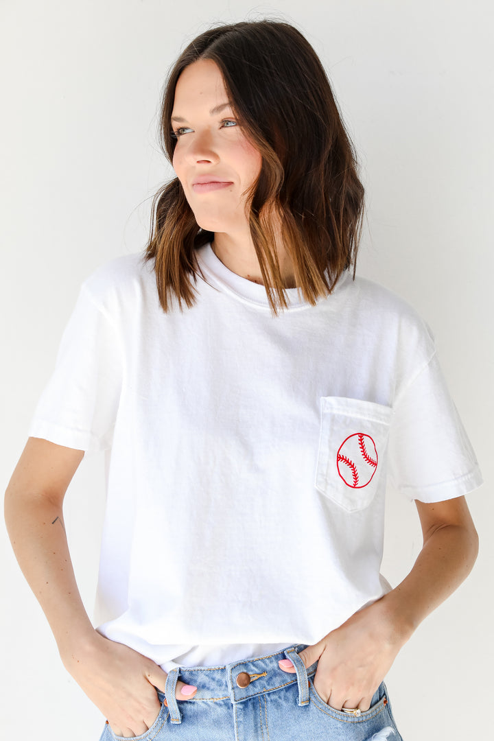 Summer Nights Ballpark Lights Tee on model