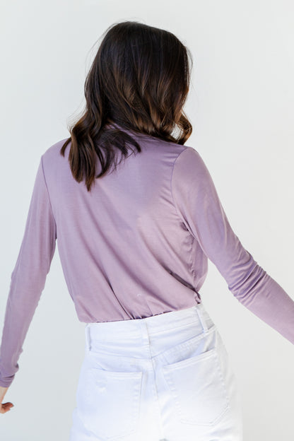 Surplice Bodysuit in mauve back view