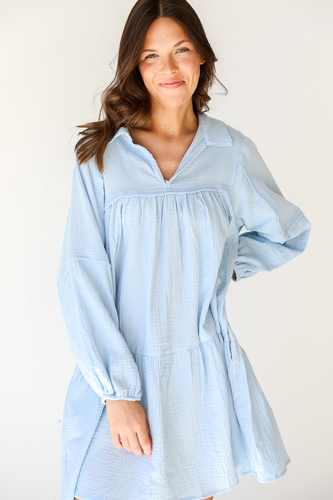 Linen Mini Dress front view