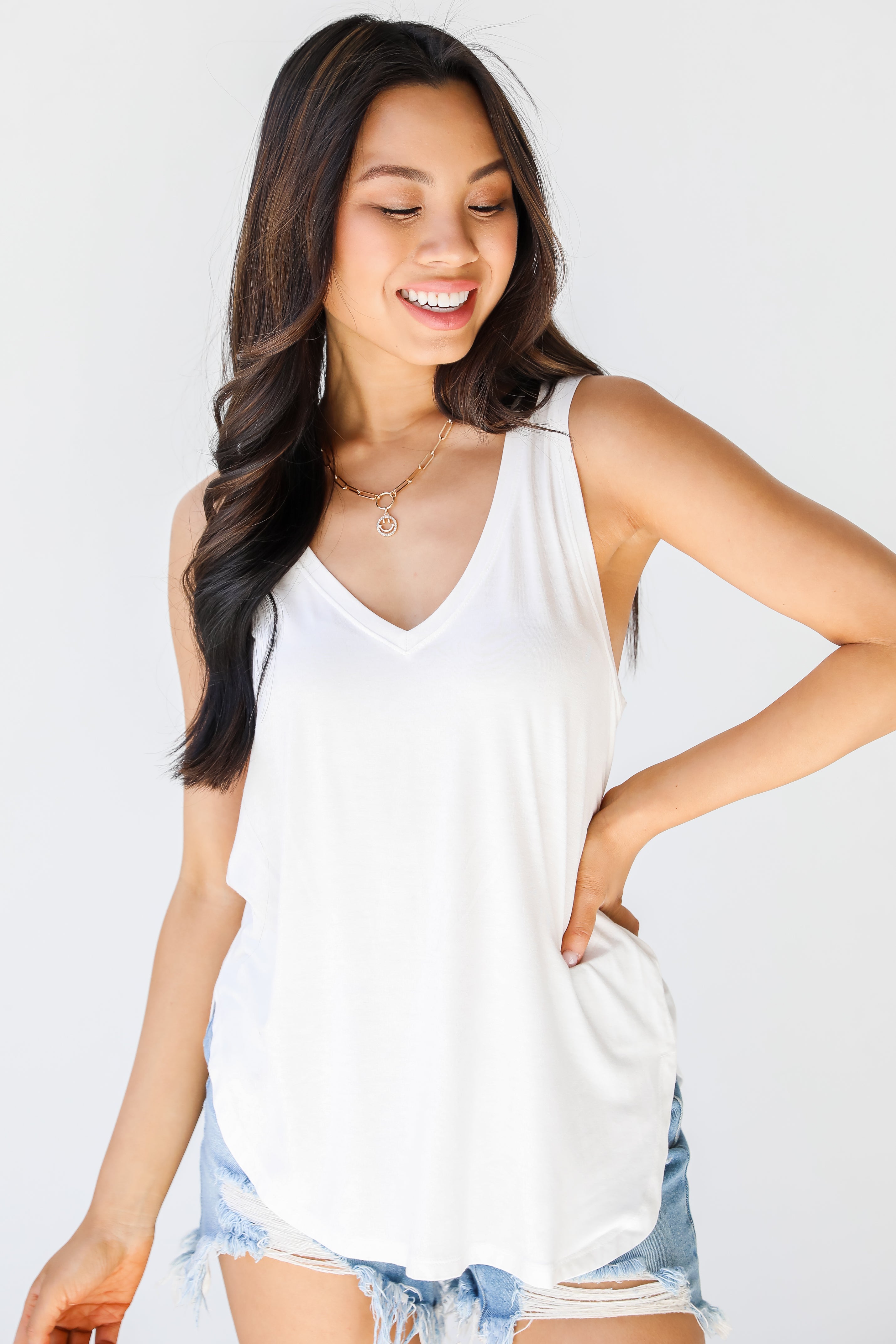 Jersey Knit Tank in ivory