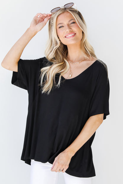 Jersey Knit Tee in black