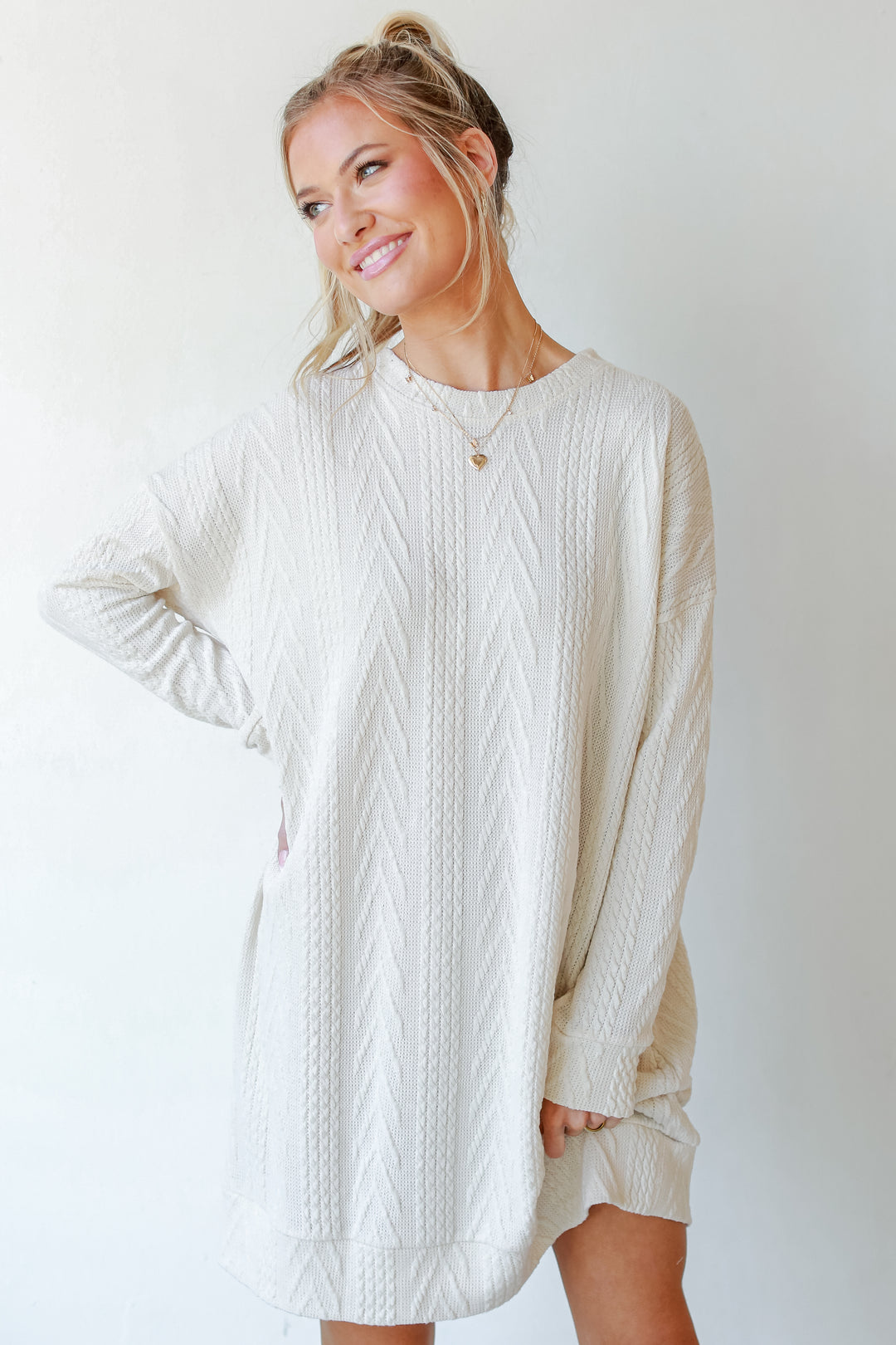 Cable Knit Sweater Dress