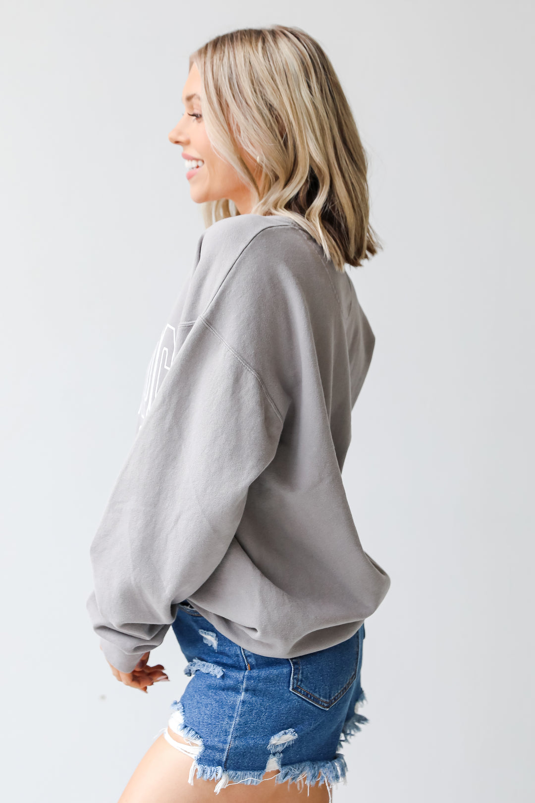 Grey Woodstock Georgia Pullover side view