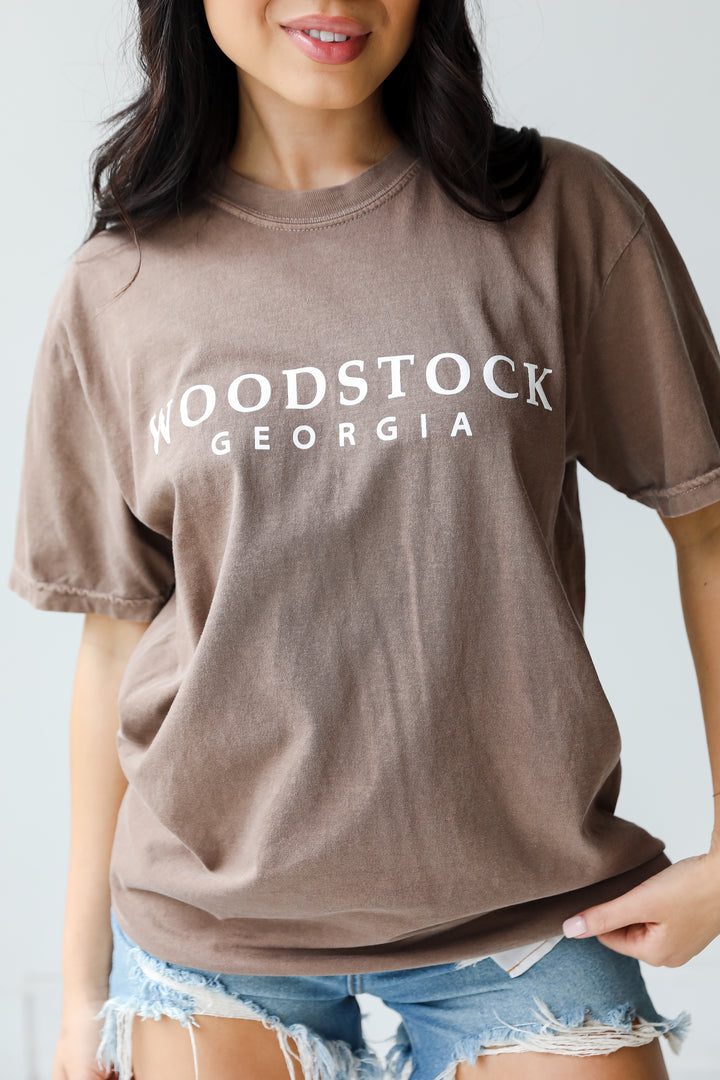 Mocha Woodstock Georgia Tee on model